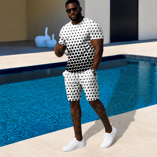 Men's Casual T-Shirt & Shorts Two-Piece Set