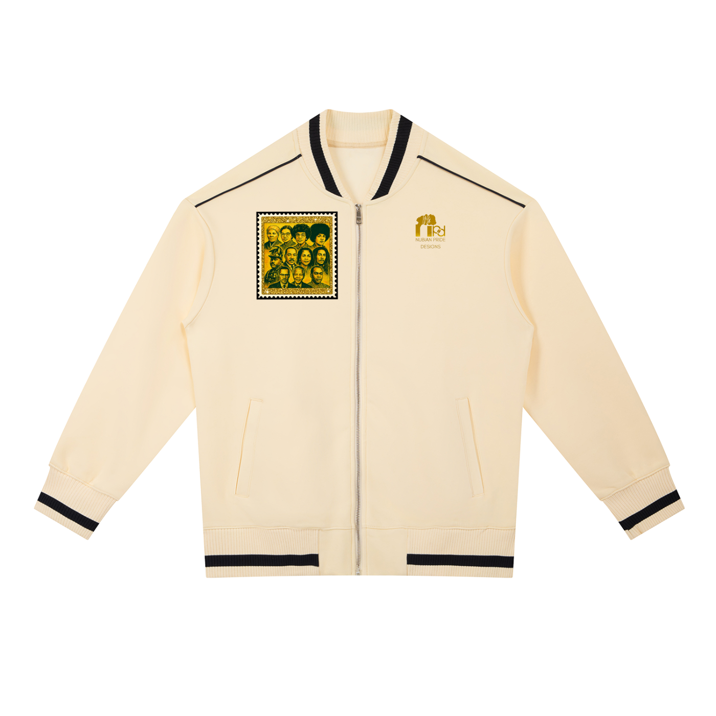 Icons of Heritage™ Contrast Piping Zip Unisex Bomber Jacket