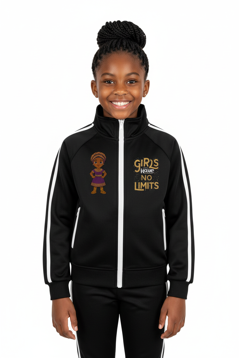 "Girls Have No Limits" Zip-Up Track Jacket