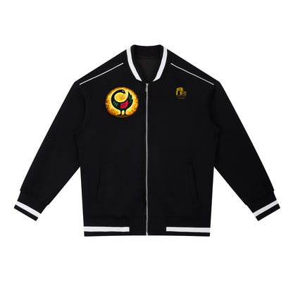 Sankofa Contrast Piping Zip Bomber Jacket