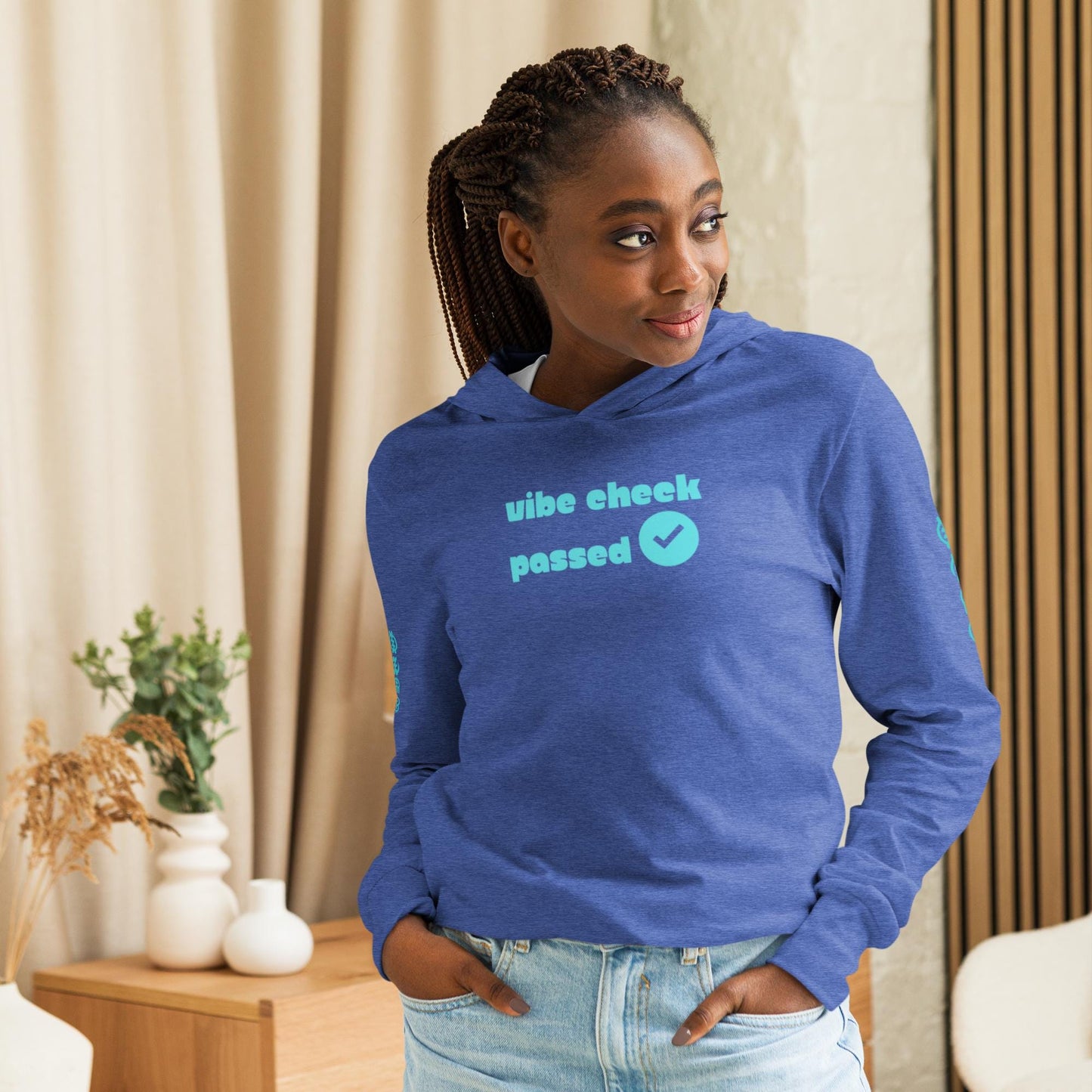 Check the Vibe Unisex Hooded Long Sleeve Tee