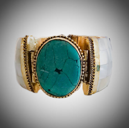 Natural Turquoise  Shell Bangles