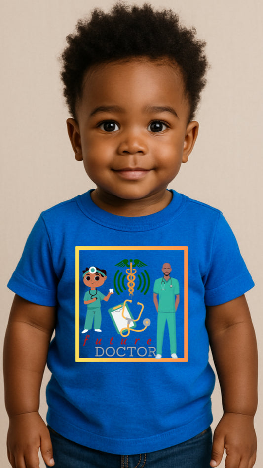 Future Doctor Short Sleeve Baby Jersey Tee for Boys