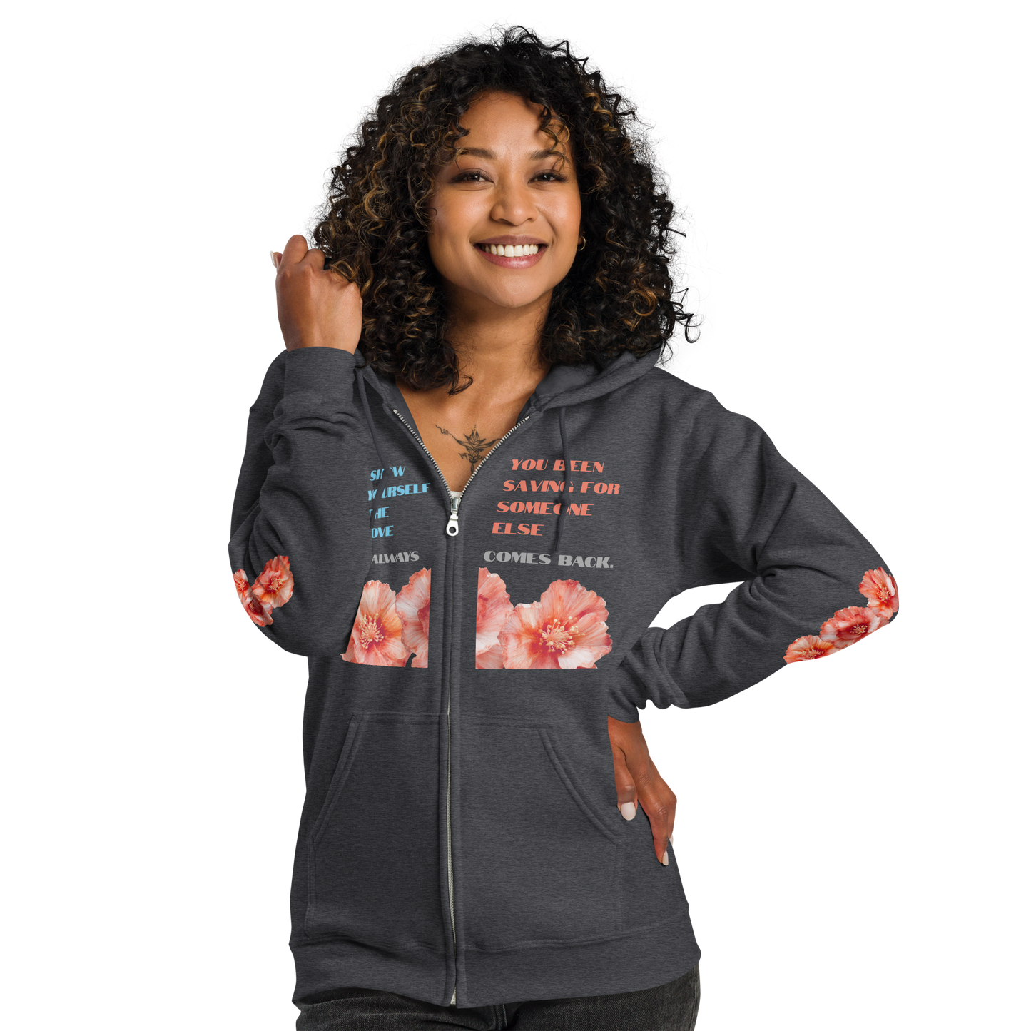 Self Love Zip Hoodie for Women