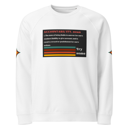 Accountability Unisex Organic Raglan Sweatshirt