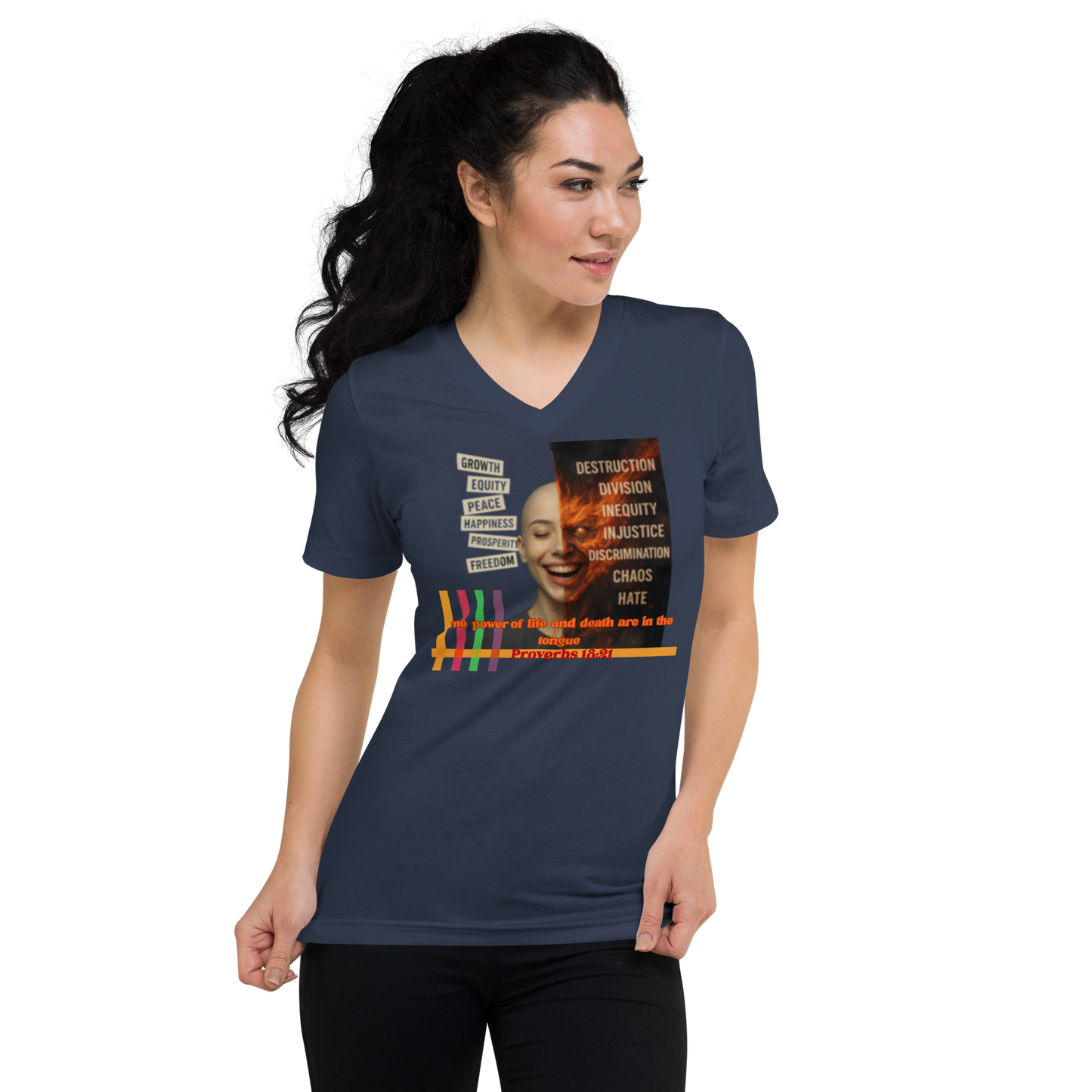 “Truth and Consequences" Unisex V-Neck Tee