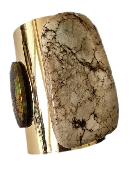 White Turquoise Cuff Bangle