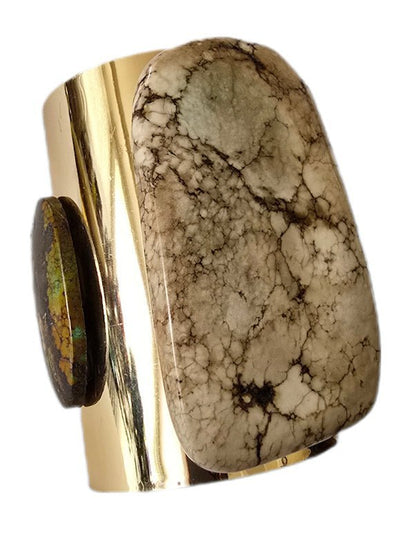 White Turquoise Cuff Bangle