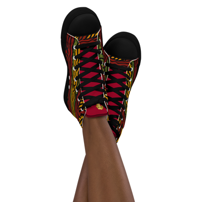 Afrocentric High-Top Canvas Shoes for Women