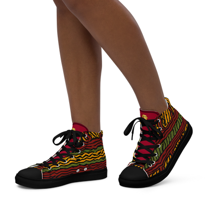 Afrocentric High-Top Canvas Shoes for Women