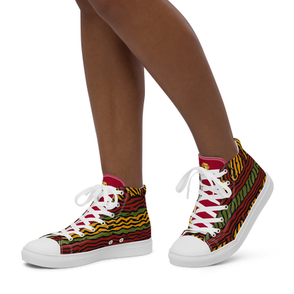 Afrocentric High-Top Canvas Shoes for Women