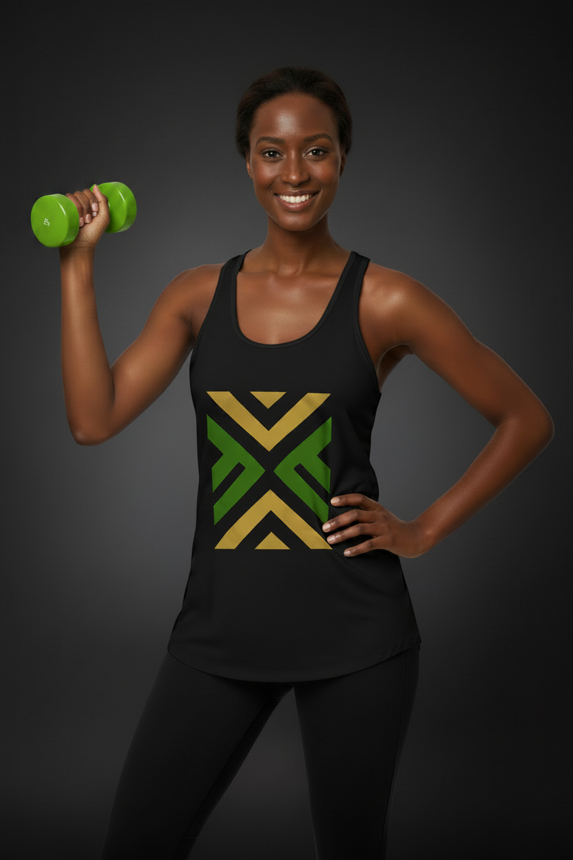 Jamaican Pride Tribal Women's  Racerback Tank Top