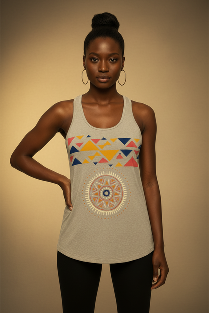 Royal Mosaic Women's Fitted Racerback Tank Top