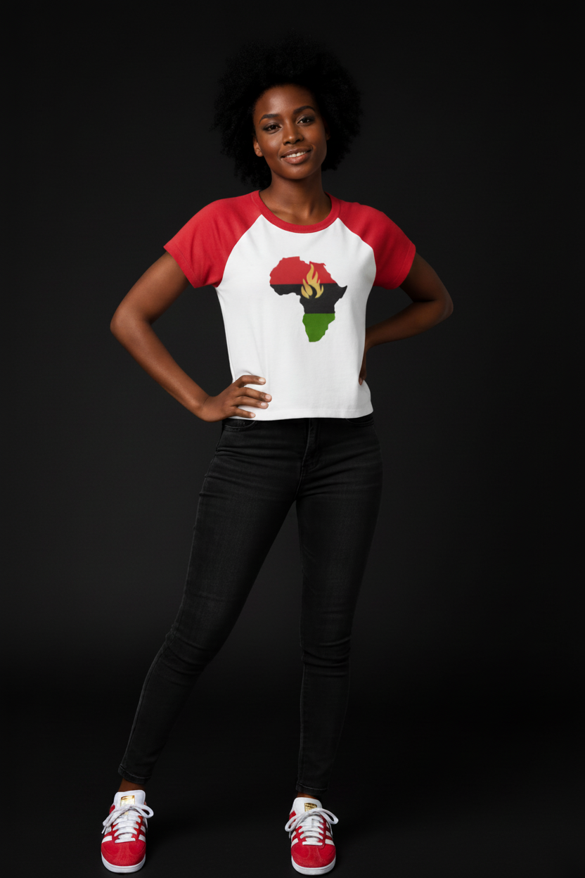 Africa Lit Women's Raglan Baby Tee
