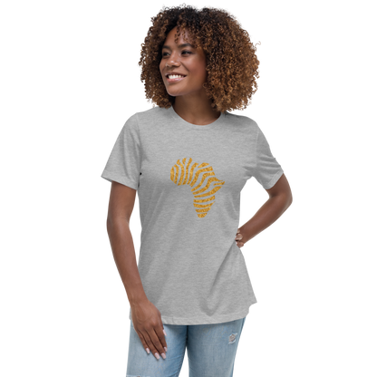 Gold Stripe Africa Tee for Women