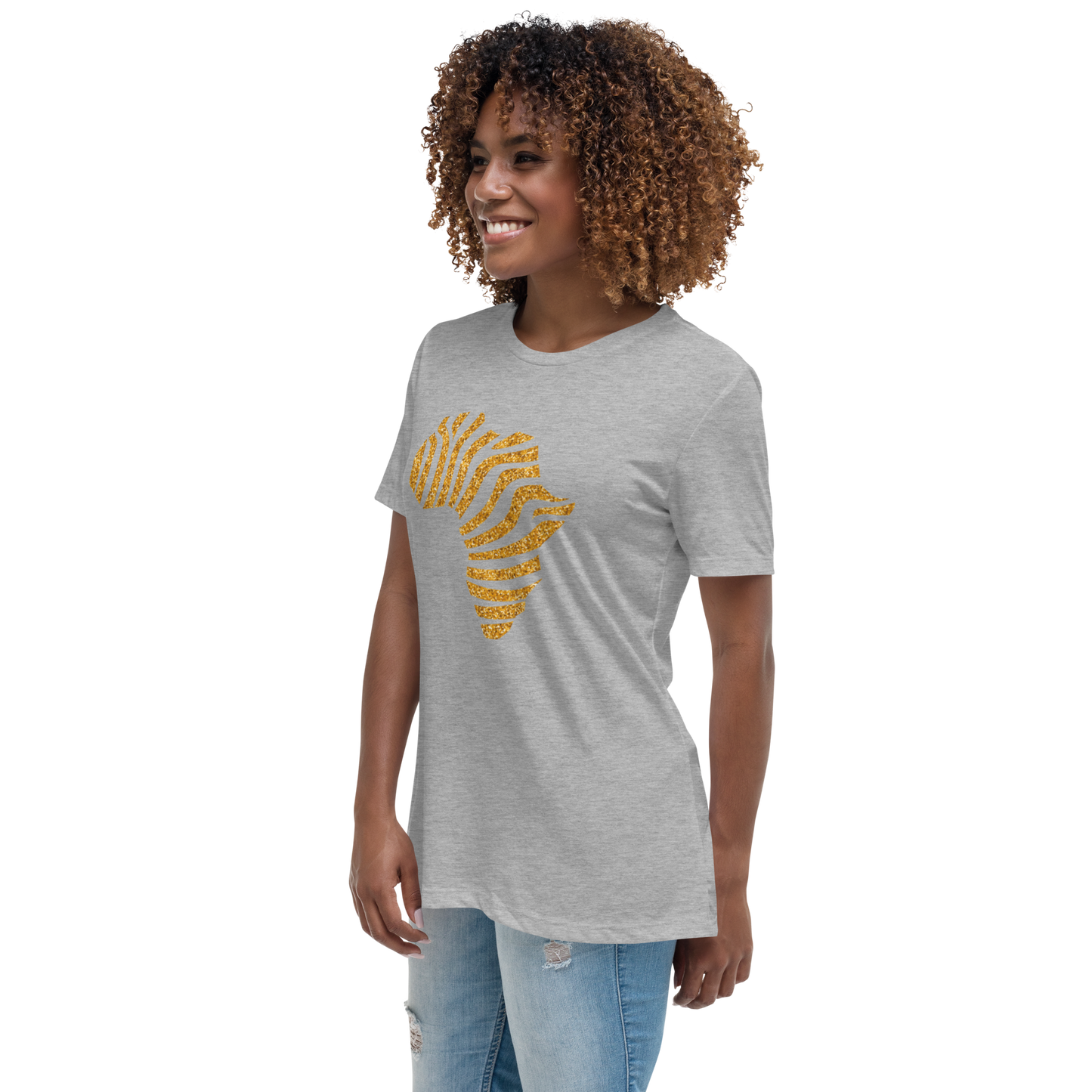 Gold Stripe Africa Tee for Women