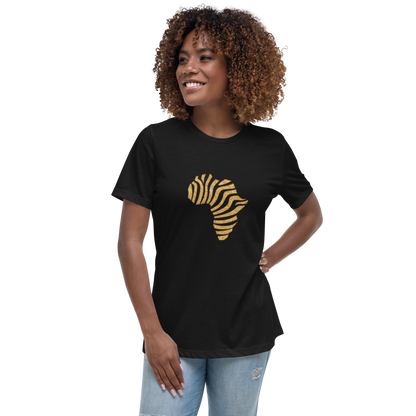 Gold Stripe Africa Tee for Women