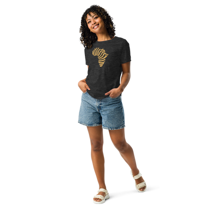 Gold Stripe Africa Tee for Women