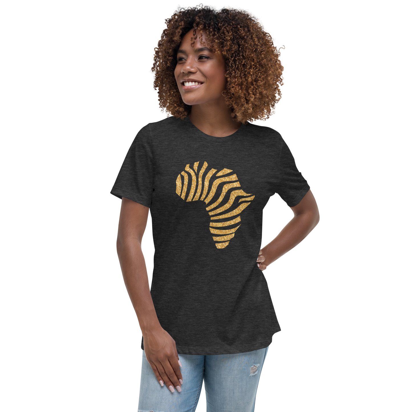 Gold Stripe Africa Tee for Women