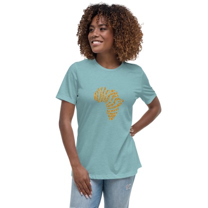 Gold Stripe Africa Tee for Women