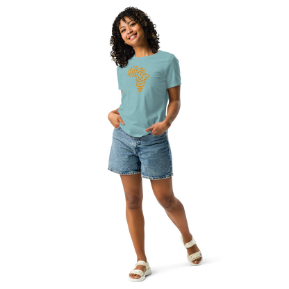 Gold Stripe Africa Tee for Women