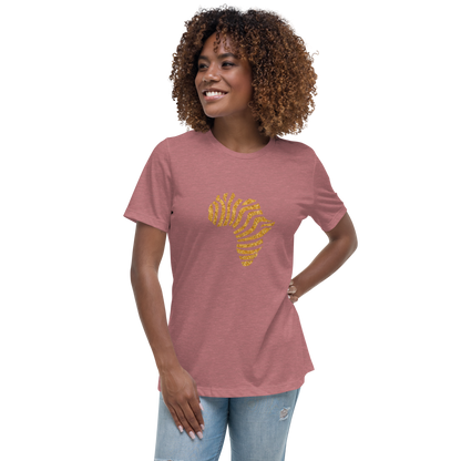 Gold Stripe Africa Tee for Women