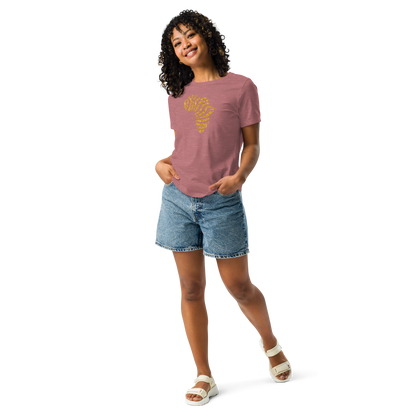 Gold Stripe Africa Tee for Women