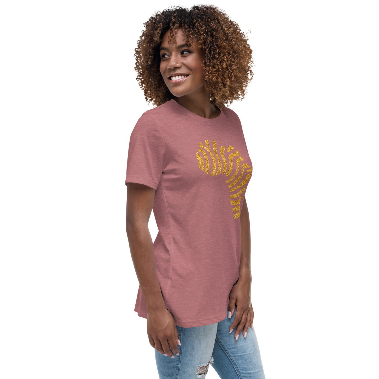 Gold Stripe Africa Tee for Women