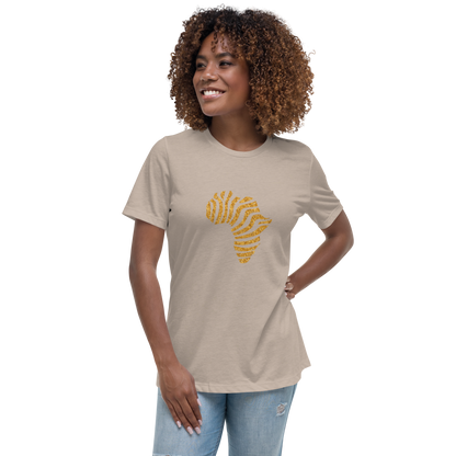 Gold Stripe Africa Tee for Women