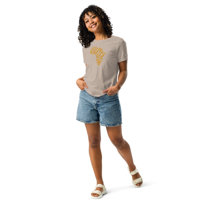 Gold Stripe Africa Tee for Women