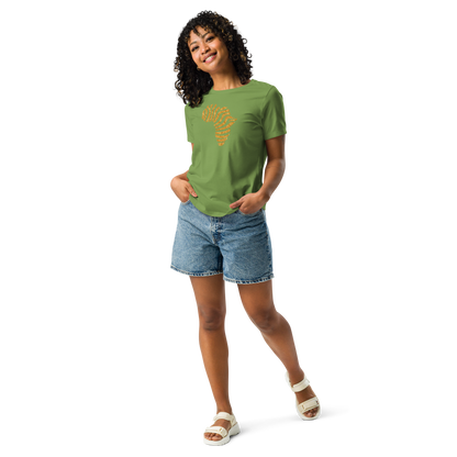 Gold Stripe Africa Tee for Women