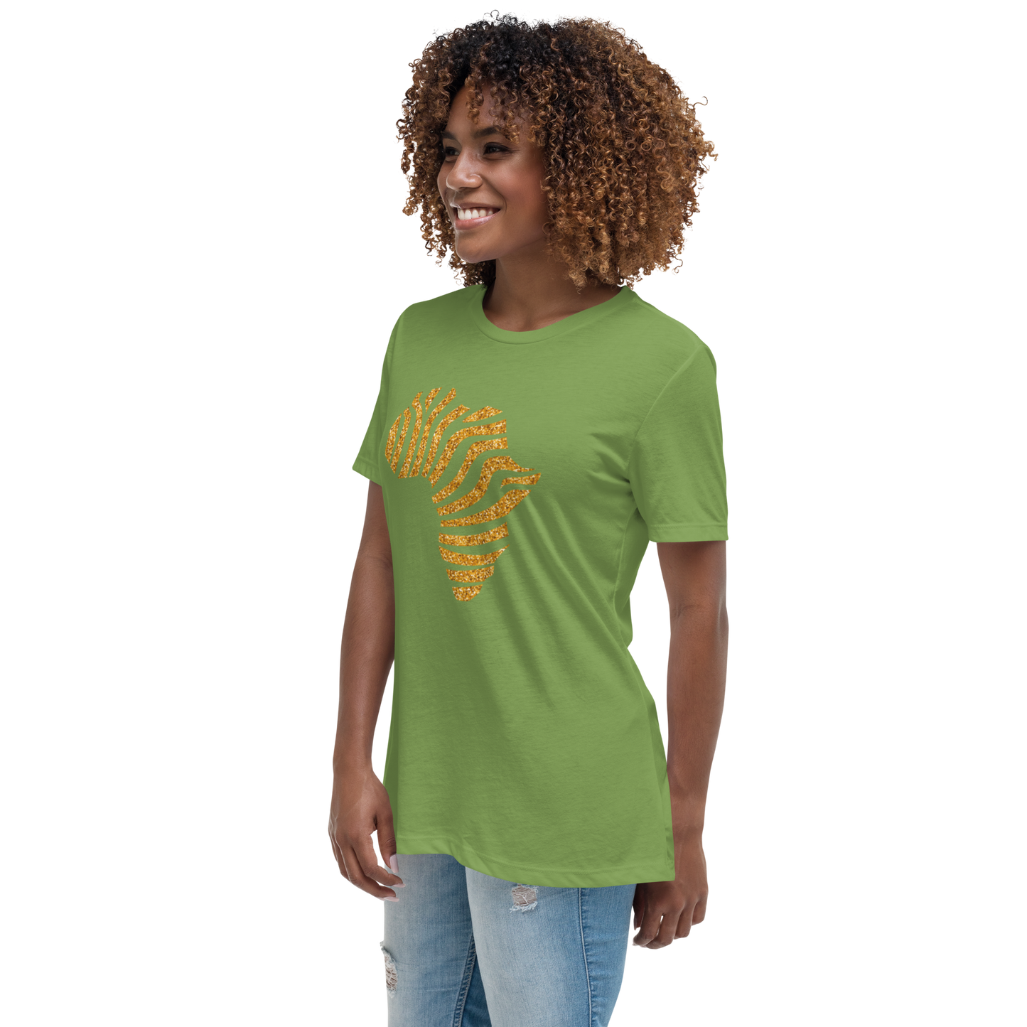Gold Stripe Africa Tee for Women