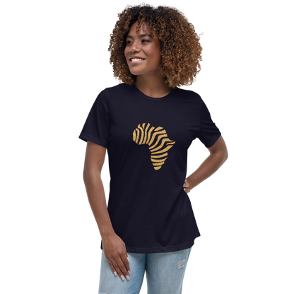 Gold Stripe Africa Tee for Women