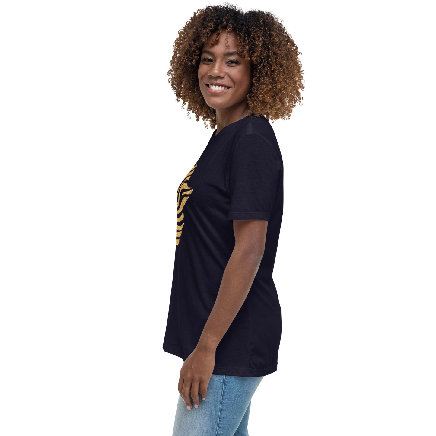 Gold Stripe Africa Tee for Women