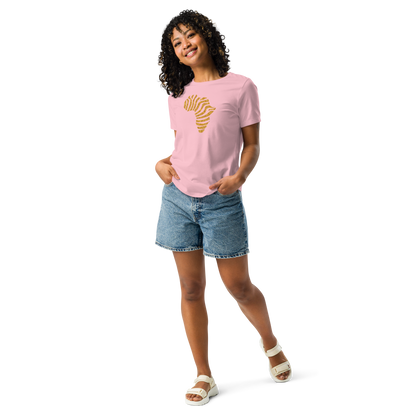 Gold Stripe Africa Tee for Women