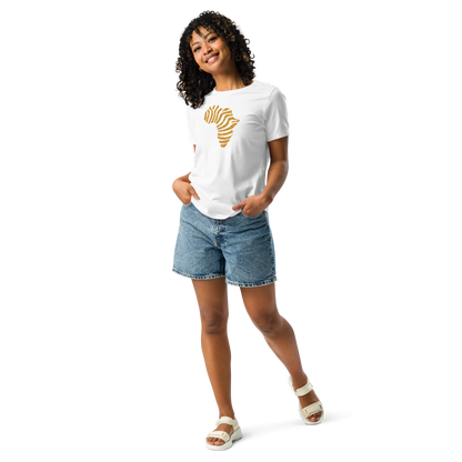 Gold Stripe Africa Tee for Women