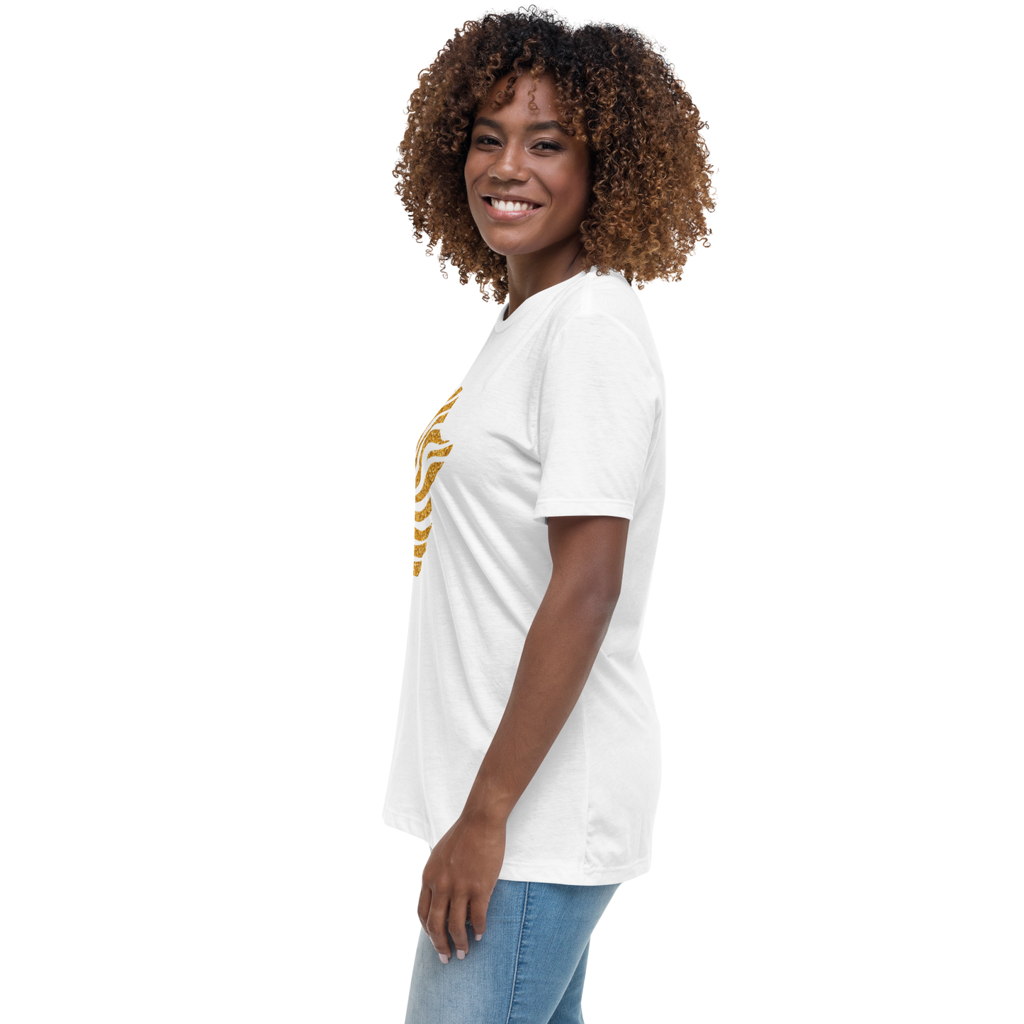 Gold Stripe Africa Tee for Women