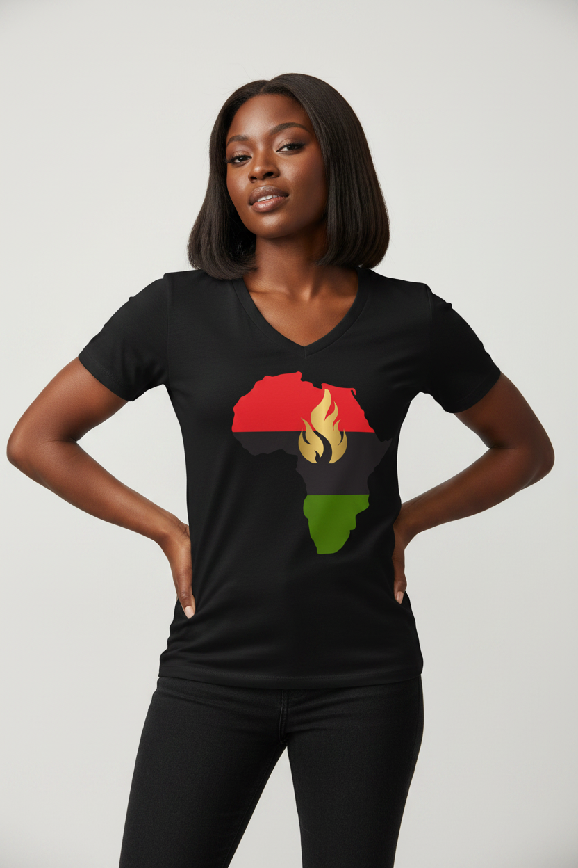 Lit from the Continent Tee Women’s Relaxed V-Neck