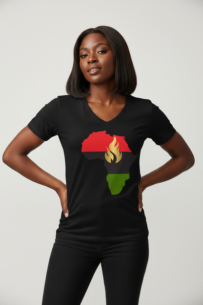 Lit from the Continent Tee Women’s Relaxed V-Neck