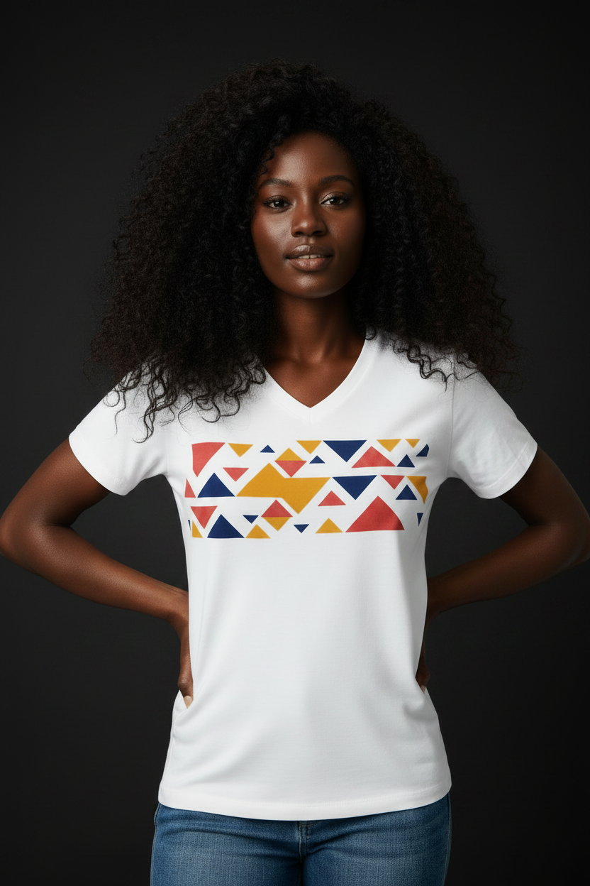 Royal Mosaic Tee Women’s Relaxed V-Neck Tee