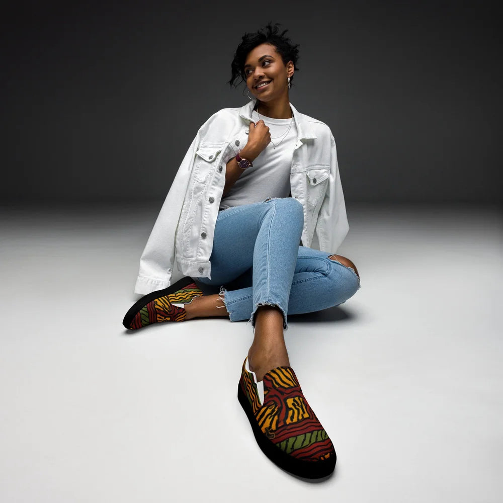 Tribal Slip-On Canvas Shoes for Women