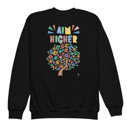 Proud Future HBCU Grad – Aim Higher Youth Crewneck Sweater for Girls