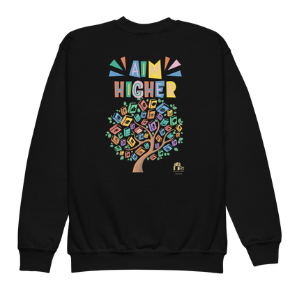 Proud Future HBCU Grad – Aim Higher Youth Crewneck Sweater for Girls