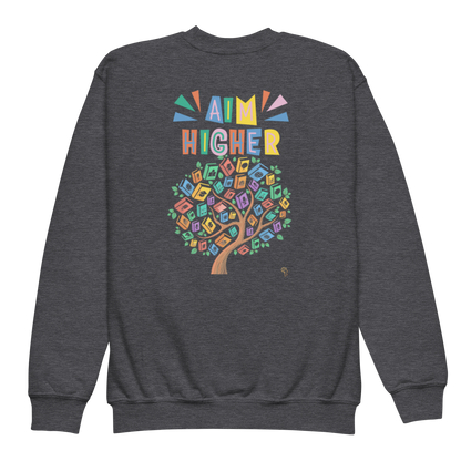 Proud Future HBCU Grad – Aim Higher Youth Crewneck Sweater for Girls