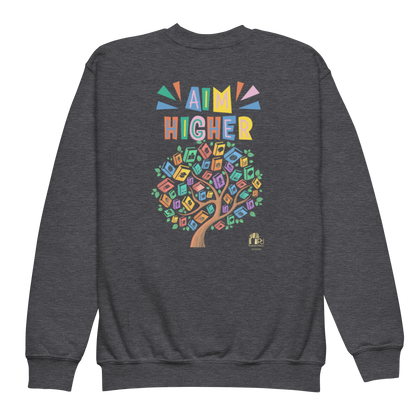 Proud Future HBCU Grad – Aim Higher Youth Crewneck Sweater for Girls
