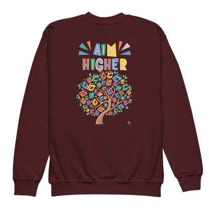 Proud Future HBCU Grad – Aim Higher Youth Crewneck Sweater for Girls