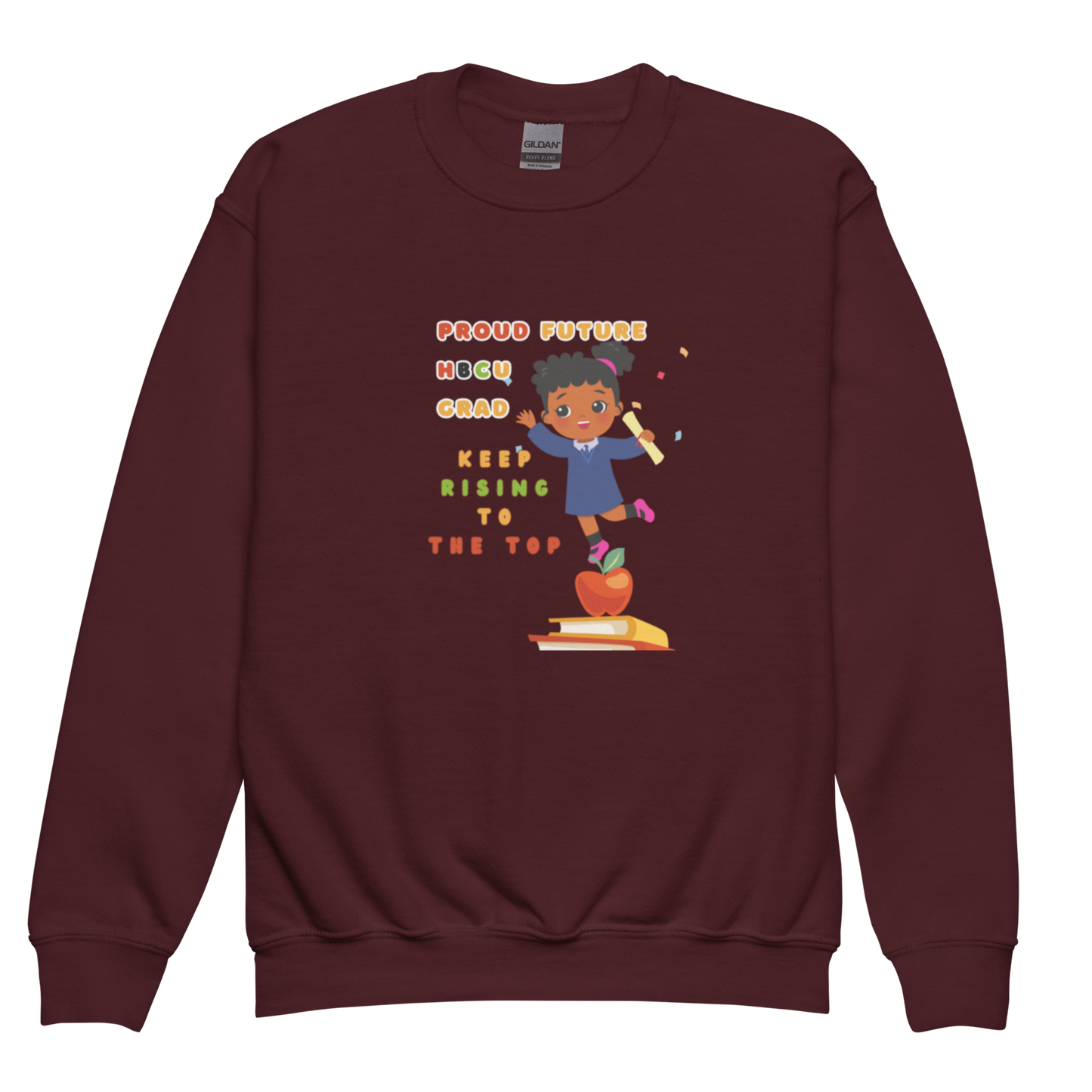 Proud Future HBCU Grad – Aim Higher Youth Crewneck Sweater for Girls