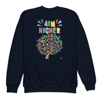 Proud Future HBCU Grad – Aim Higher Youth Crewneck Sweater for Girls