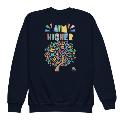 Proud Future HBCU Grad – Aim Higher Youth Crewneck Sweater for Girls