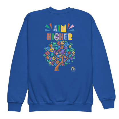 Proud Future HBCU Grad – Aim Higher Youth Crewneck Sweater for Girls